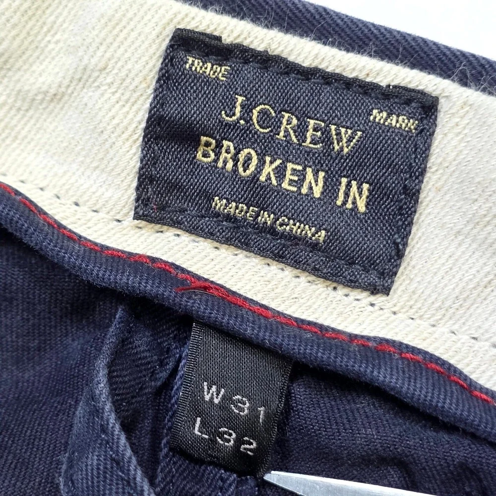 J.Crew 770 Straight Fit Chinos Mens 31x32 Navy Blue Broken In Pants Casual SEO